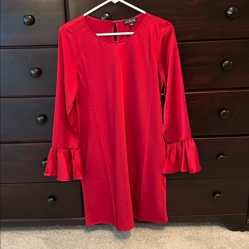 J. Crew Red Sheath Dress with Dolman Sleeves